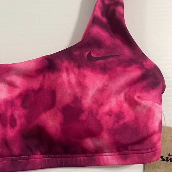 Nike Swim Pink Tie Dye Bikini Top Scoop Neck Brand New With Tags Adjustable XS - Picture 5 of 9